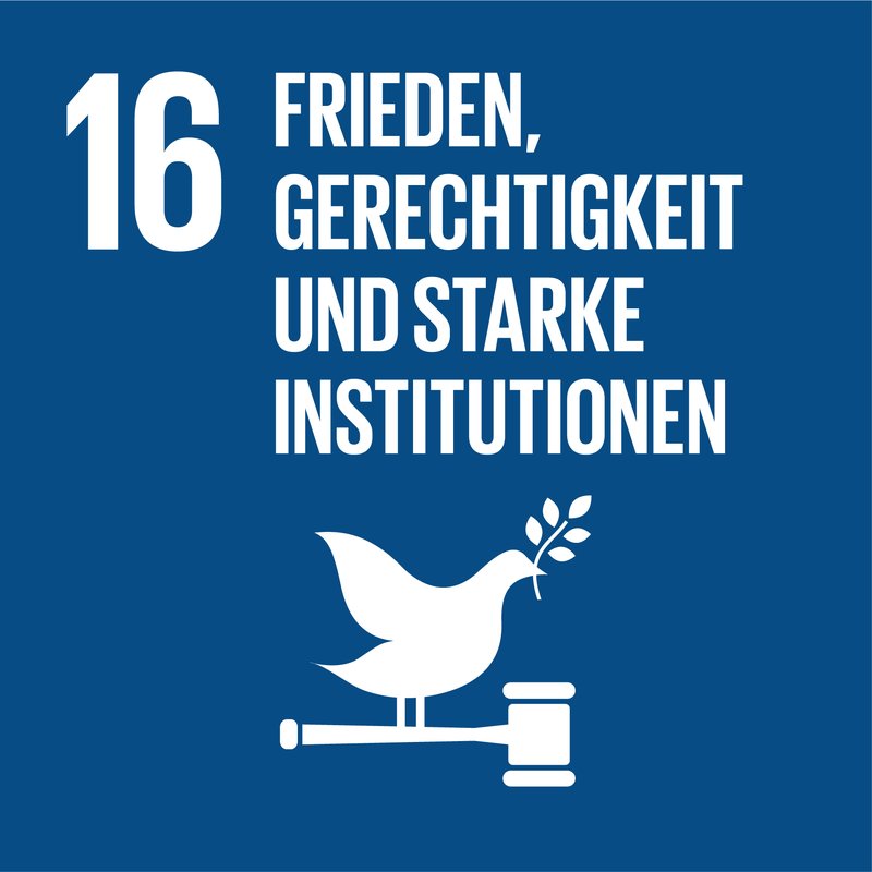 Nachhaltigkeitsziele SDG 16 - Frieden, Gerechtigkeit und starke Institutionen